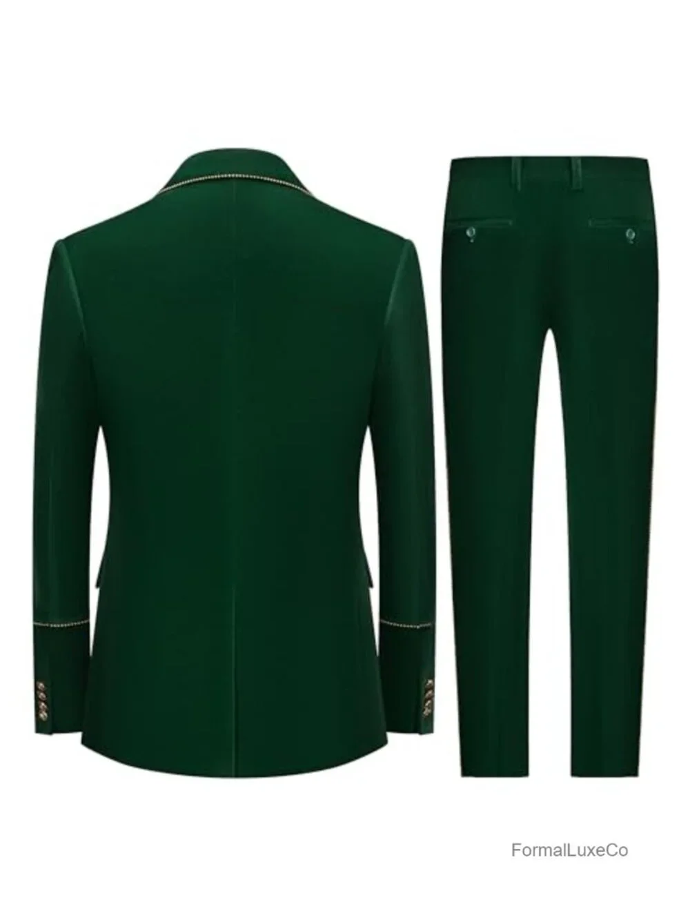 Men's Velvet Slim Fit 2-Piece Suit Double Breasted Tuxedo Jacket & Pant